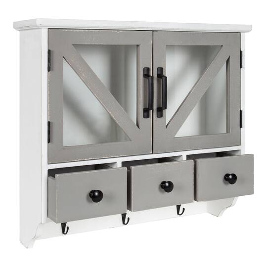 Kate and Laurel Hutchins Decorative Three Drawer Wood Wall Cabinet